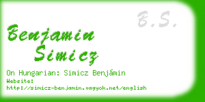 benjamin simicz business card